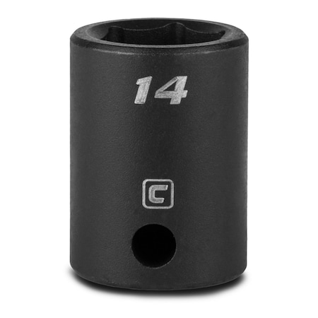 Capri Tools 3/8 in Drive 14 mm 6-Point Metric Shallow Impact Socket 5-3014